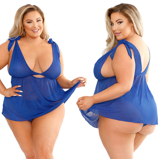 Fantasy Lingerie Play Zara Shoulder Tie Babydoll Set