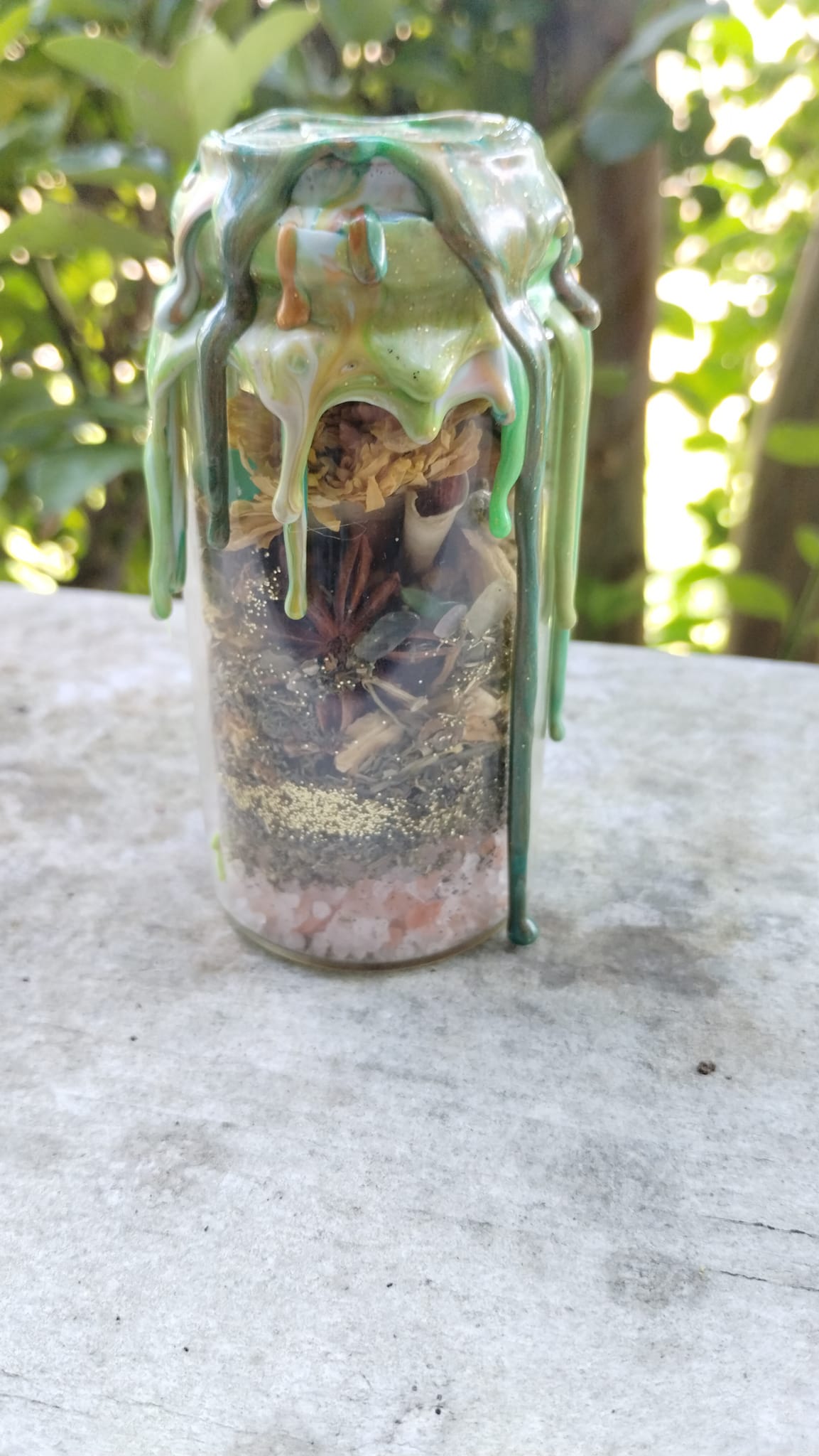 Custom-Made Money & Abundance Spell Jar and Intention Candle Bundle