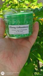 Custom-Made Money & Abundance Spell Jar and Intention Candle Bundle