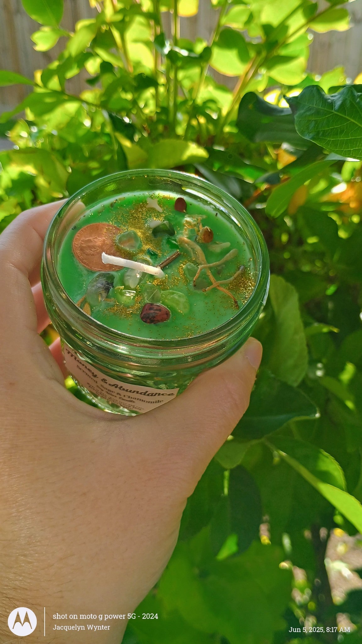 Custom-Made Money & Abundance Spell Jar and Intention Candle Bundle