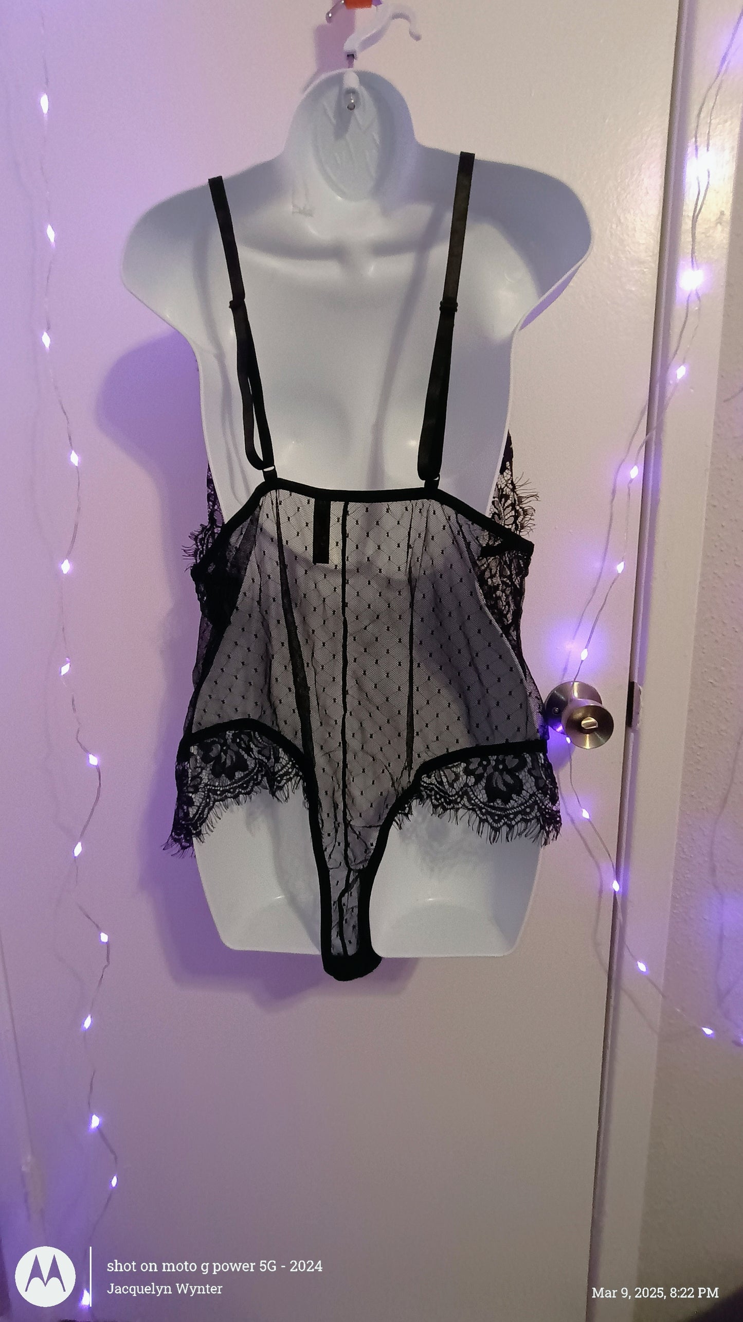 Eyelash Lace & Dotted Mesh Teddy Lingerie (Limited Edition)