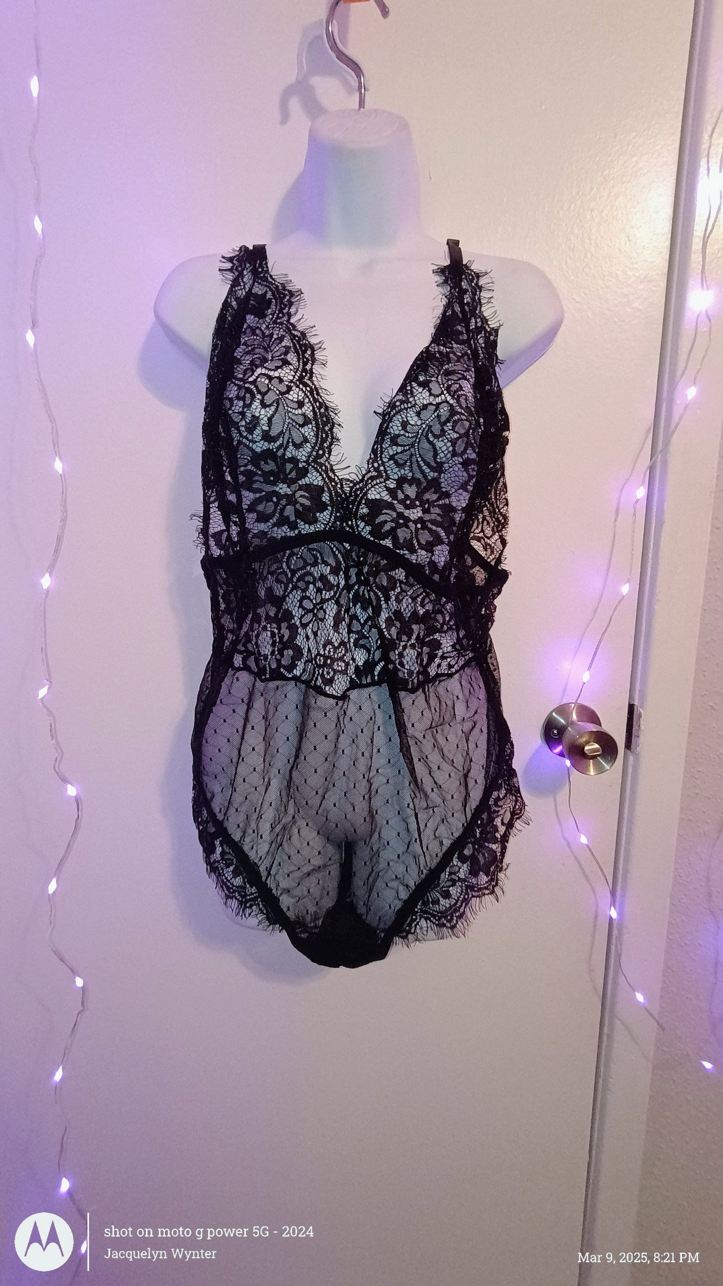 Eyelash Lace & Dotted Mesh Teddy Lingerie (Limited Edition)