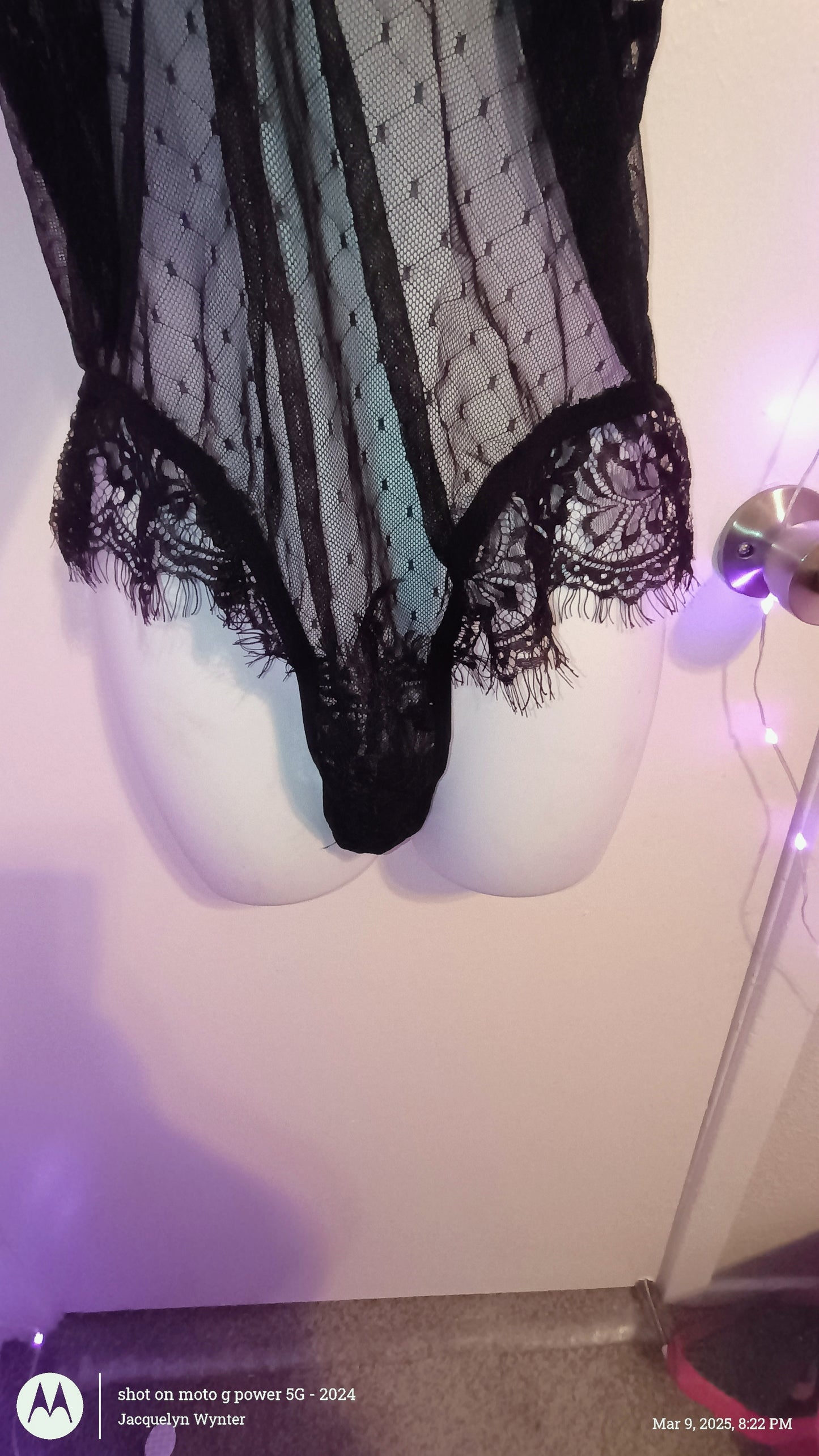 Eyelash Lace & Dotted Mesh Teddy Lingerie (Limited Edition)