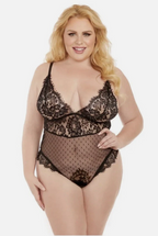 Eyelash Lace & Dotted Mesh Teddy Lingerie (Limited Edition)