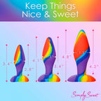 3 Piece Rainbow Silicone Butt Plug Set
